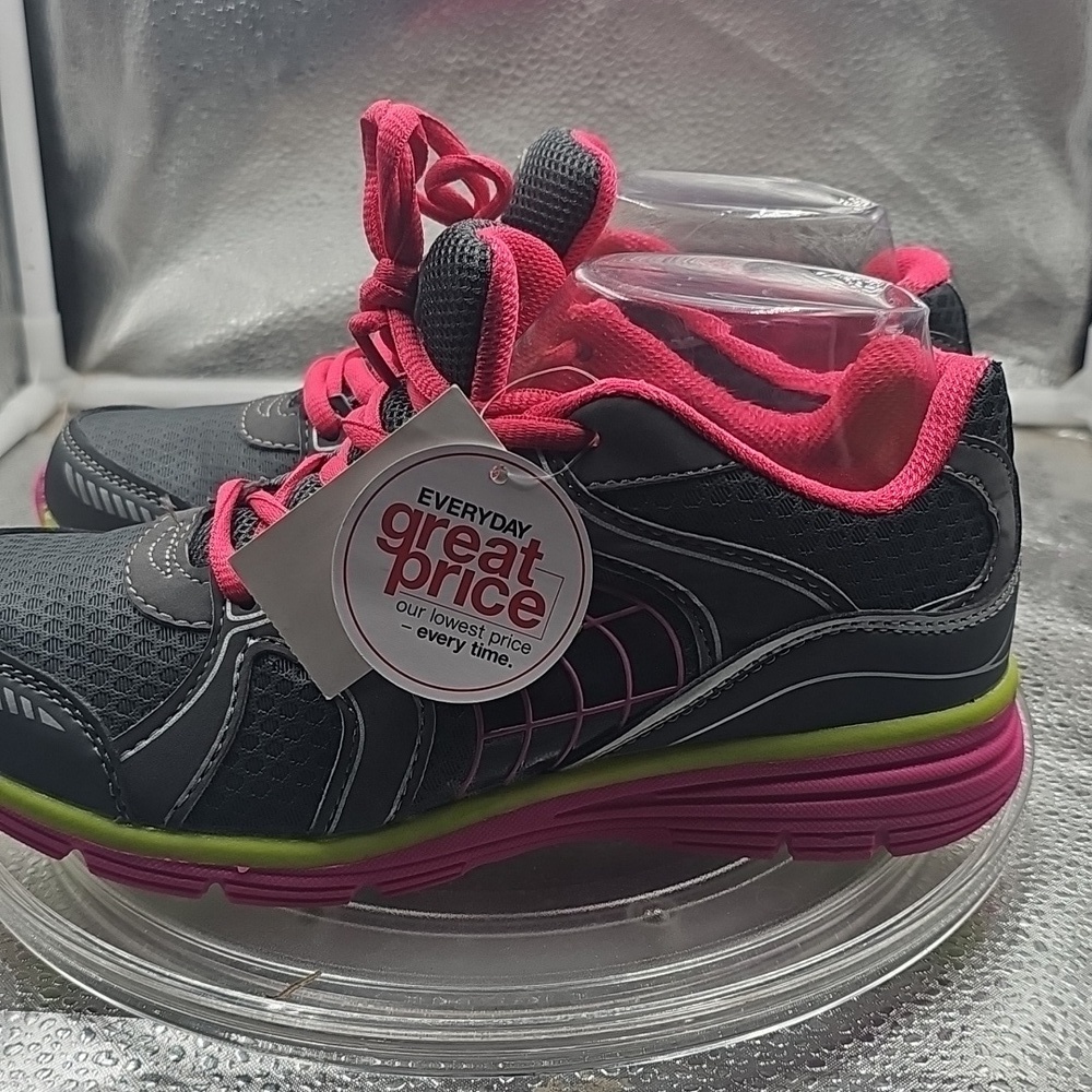 A   Pink And Black Sneakers Sz 6.5​ - Picture 3 of 5